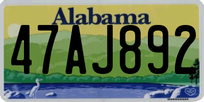 AL license plate 47AJ892