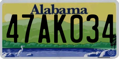 AL license plate 47AK034
