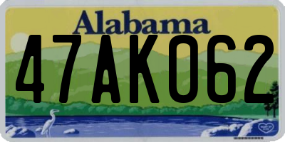 AL license plate 47AK062