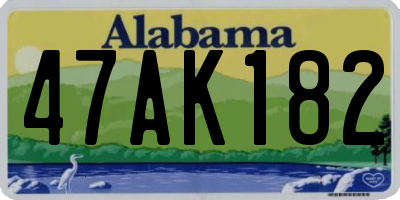 AL license plate 47AK182