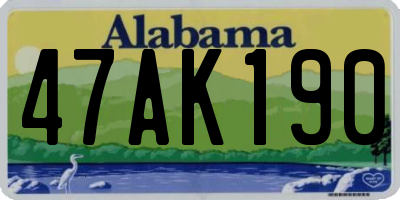 AL license plate 47AK190