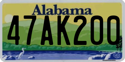 AL license plate 47AK200
