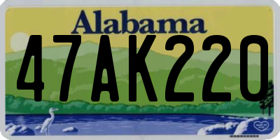 AL license plate 47AK220