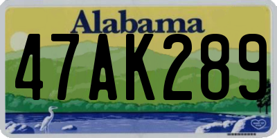 AL license plate 47AK289