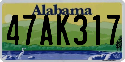 AL license plate 47AK317