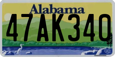 AL license plate 47AK340