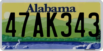 AL license plate 47AK343