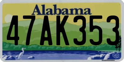 AL license plate 47AK353