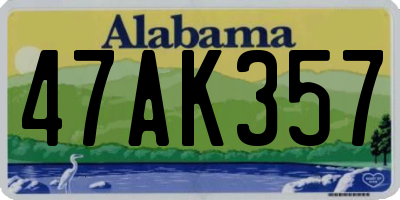 AL license plate 47AK357