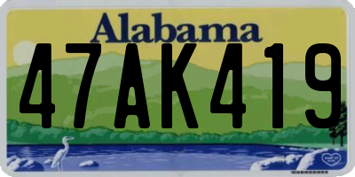 AL license plate 47AK419