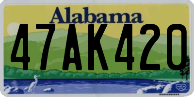 AL license plate 47AK420