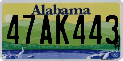 AL license plate 47AK443