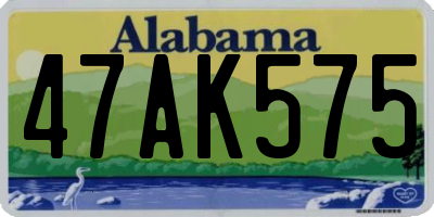 AL license plate 47AK575