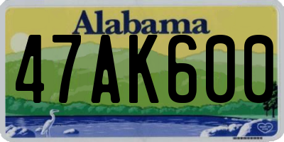 AL license plate 47AK600