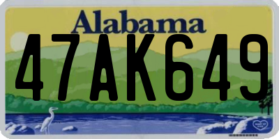 AL license plate 47AK649
