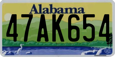 AL license plate 47AK654