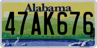 AL license plate 47AK676