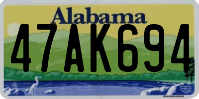 AL license plate 47AK694