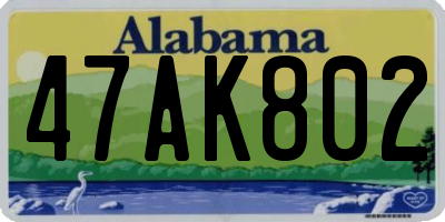 AL license plate 47AK802