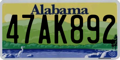 AL license plate 47AK892