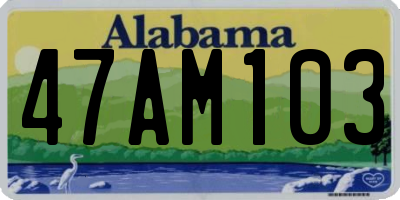 AL license plate 47AM103