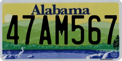 AL license plate 47AM567