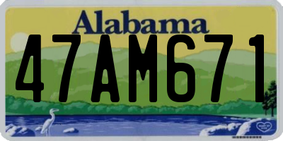 AL license plate 47AM671