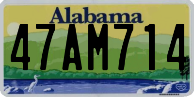 AL license plate 47AM714