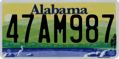 AL license plate 47AM987