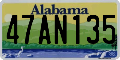 AL license plate 47AN135