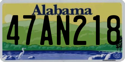 AL license plate 47AN218