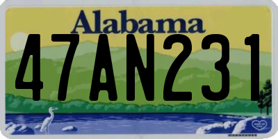 AL license plate 47AN231