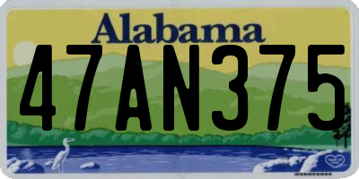 AL license plate 47AN375