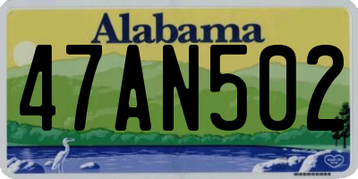 AL license plate 47AN502