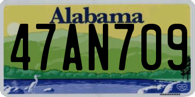 AL license plate 47AN709