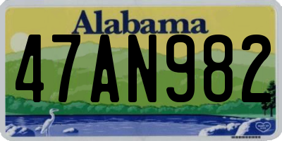 AL license plate 47AN982