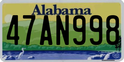 AL license plate 47AN998