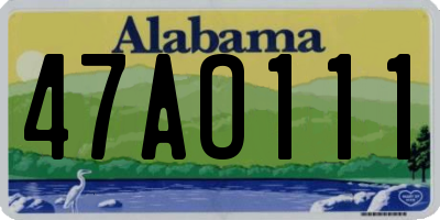 AL license plate 47AO111