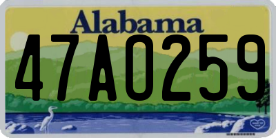 AL license plate 47AO259