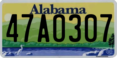 AL license plate 47AO307