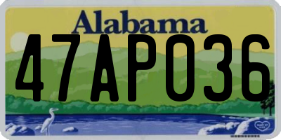 AL license plate 47AP036