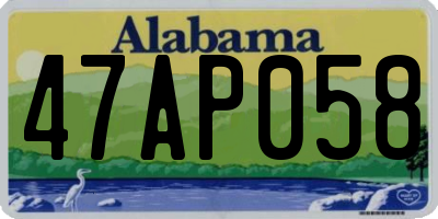 AL license plate 47AP058
