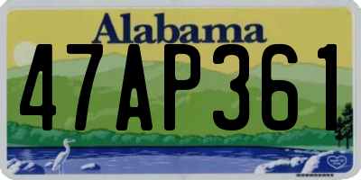 AL license plate 47AP361