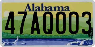 AL license plate 47AQ003