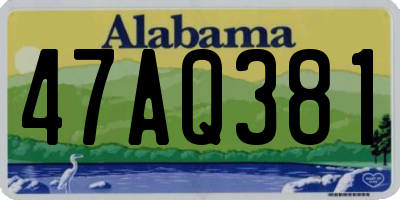 AL license plate 47AQ381