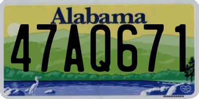 AL license plate 47AQ671