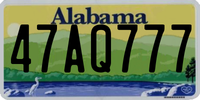 AL license plate 47AQ777