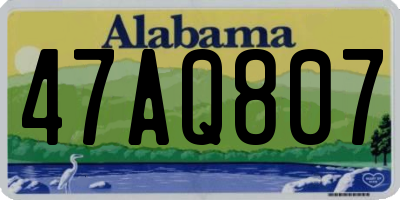 AL license plate 47AQ807