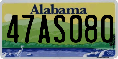 AL license plate 47AS080