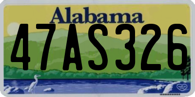 AL license plate 47AS326